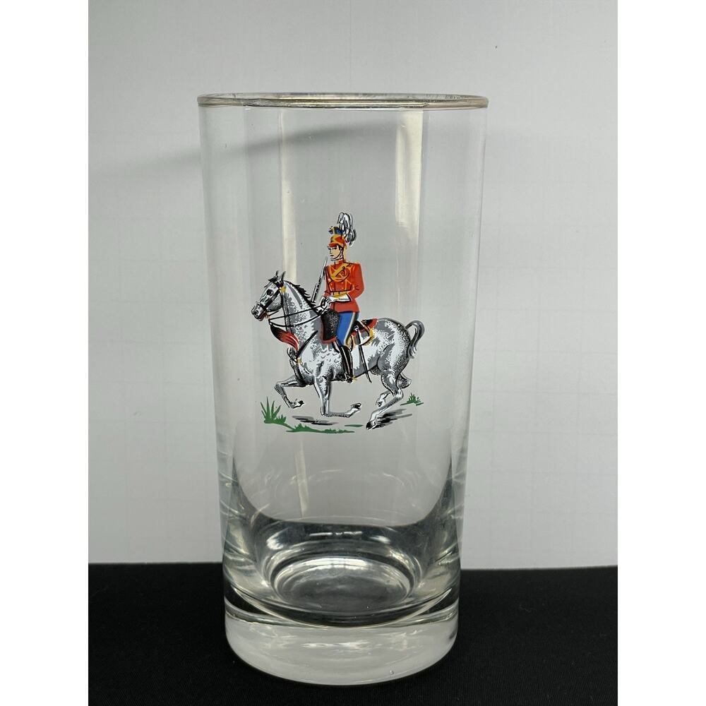 Vintage 1950s‎ Heidelberg Pilsner Cavalry Soldier on Horseback Drinking Glass